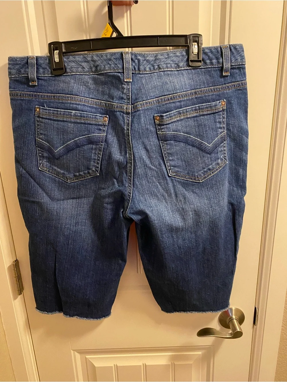 Tommy Hilfiger 14 16 Jeans Shorts Bermuda Cut Off Raw Hem Blue Denim Stretch